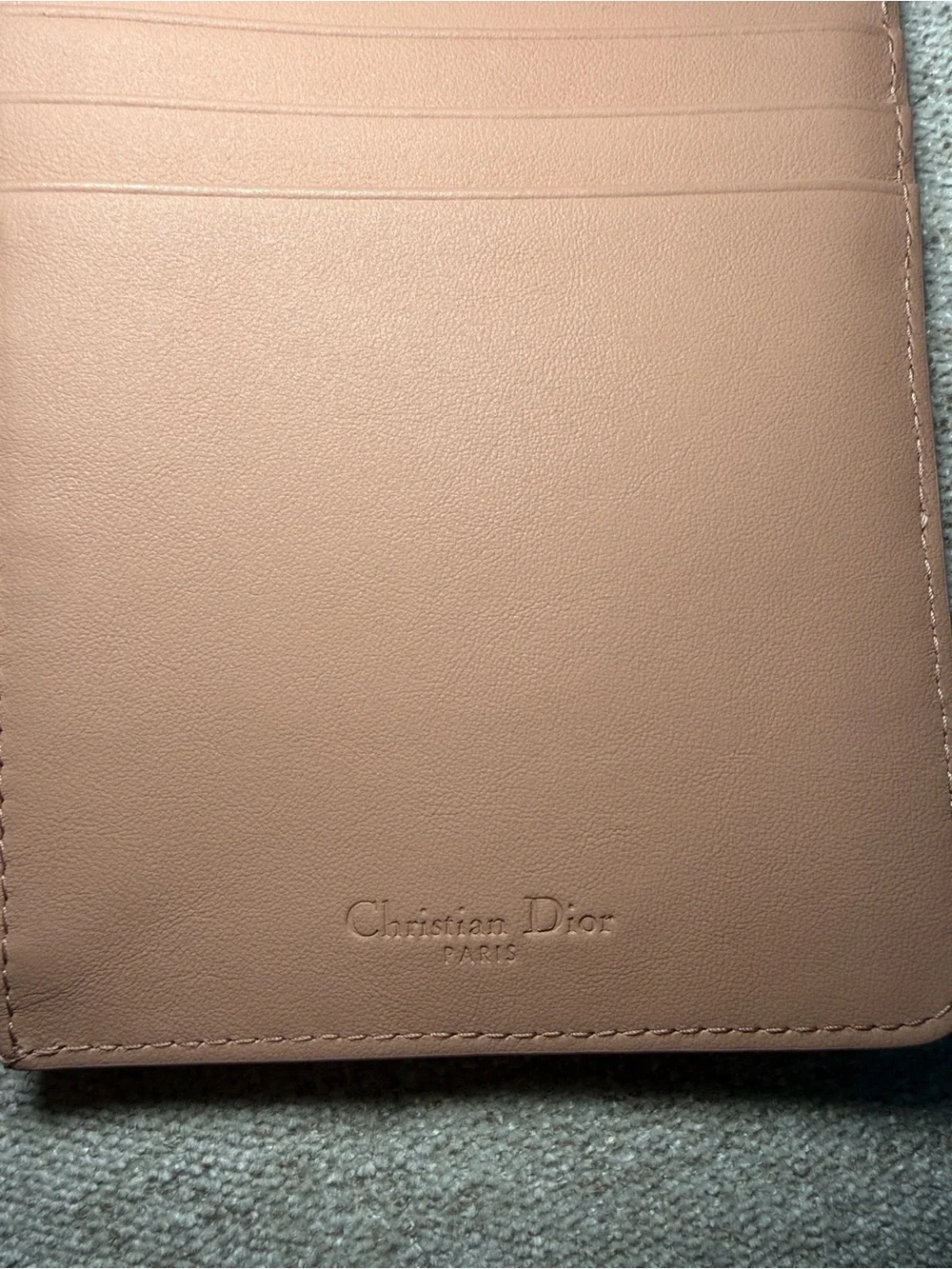 Dior Quilted Leather Zip Pouch - Nude Tan